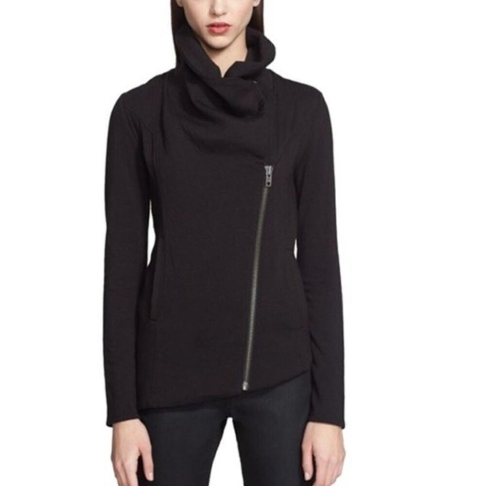 Helmut Lang NWT Villous Funnel Neck Zip Front Jacket Black Size Small